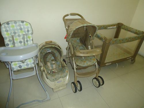 Corral, Coche, Portabebe Graco Unisex Y Silla De Comer