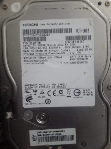 Disco Duro 320gb Sata Pc rpm Hitachi