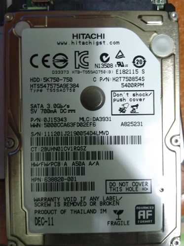 Disco Duro Para Laptop Marca Hitashi De 750gb_sata