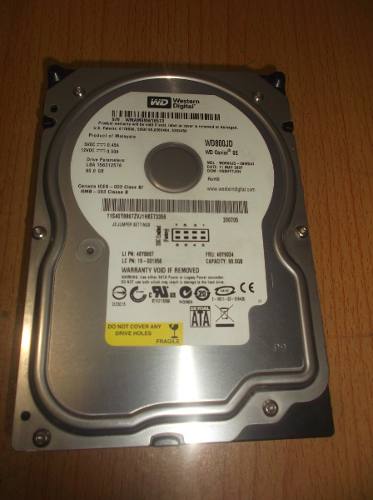 Disco Duro Sata Western Digital 80 Gb Usado