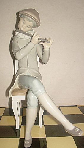 Figura De Porcelana Lladro El Flautista En Perfecto Estado