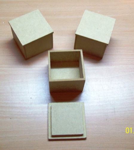 Cajas Cuadradas 11x11x5 Mdf Tapa Lisa Encajable