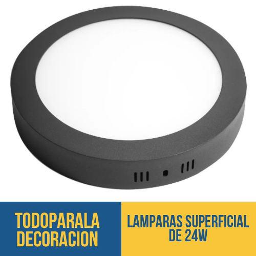 Lamparas Led Redondas De 24 Y 18w Superficial Negras