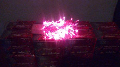Luces De Navidad Arrocito 100 Bombillos Fucsia