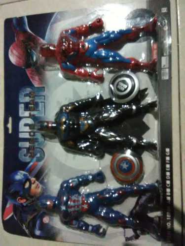 Set De Muñecos Avengers Capitan America Spiderman Batman