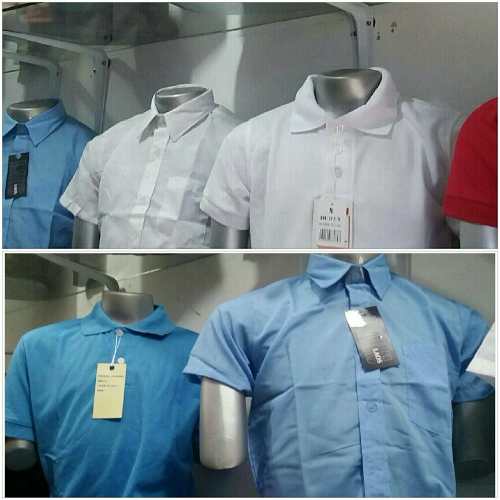 Camisas Colegiales Blanca, Azul Y Beig. Uniformes Escolares