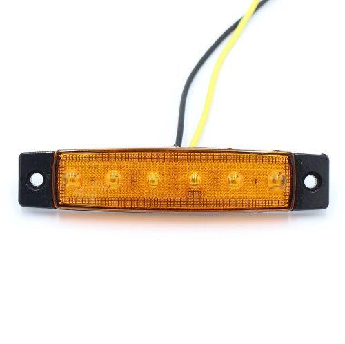 Barra Luz De Cruce 6 Led Universal 12v Para Empotrar Ambar