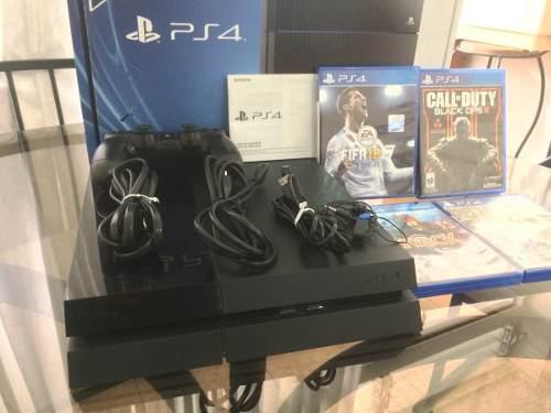 Ps4 500 Gb Playstation 4 + 5 Juegos + 1 Control