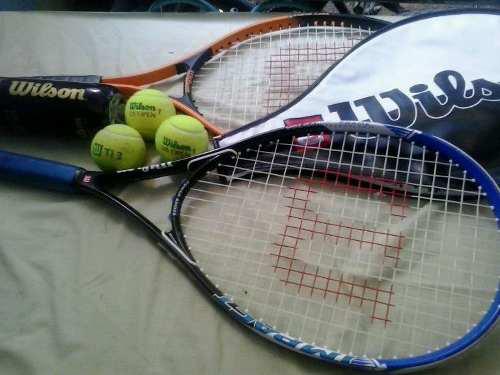 Raquetas De Tenis Wilson + Forro + 3 Pelotas Wilson