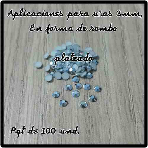 Rombo 3 Mm Para Uñas,(1 Und) En Pqt De 100 Und,