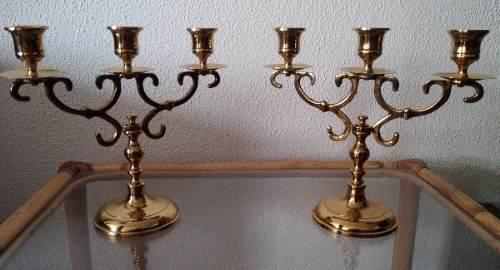 Candelabros De Bronce Autentico Importados