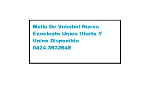 Malla De Voleibol Nueva Excelente Unica Oferta Y Unica Disp