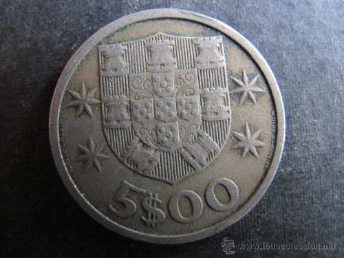 Moneda Antigua De Portuguesa 5$00 Del 