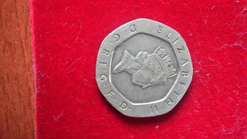 Moneda De 20 Pence- Reina Elizabeth Ii Del Reino Unido