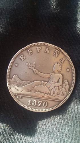 Moneda De Plata 5 Pesetas España 