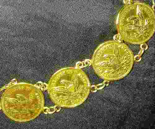 Pulsera Oro Monedas Ley