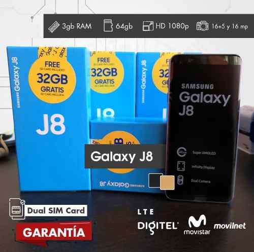 Samsung Galaxy J8 Nuevos De Paquete + 3 Meses De Garantia