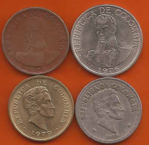 Set De Monedas Con La Efigie Del Libertador...4 Pz..