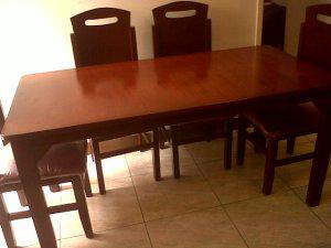 Comedor De Madera Cuadrado 6 Sillas