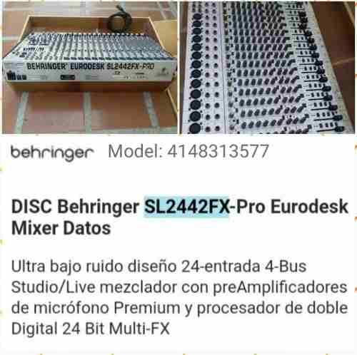 Consola Behringer Slfx-pro Eurodesk + Case Audio Qsc Ev