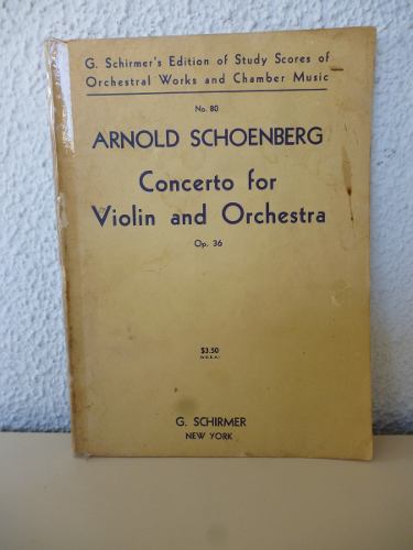 Arnold Schoenberg; Concierto Para Violín Y Orquesta