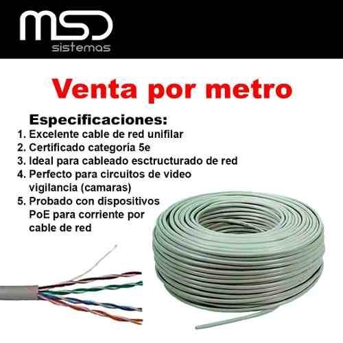 Cable Utp Por Metro Cat5e Rj45 Internet Redes Lan
