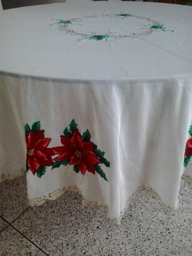 Mantel De Navidad Bordado Nuevo