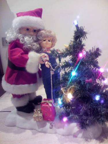 Muñeco De Santa Claus Papá Noel Con Movimientos Y Luz