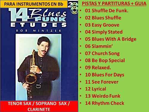 Saxofón, Clarinete, Teclado/ Funk Y Blue /pistas Partituras