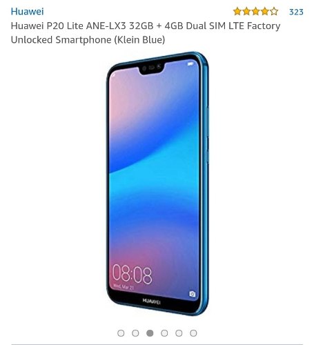 Telefono Celular Android Huawei P20 Lite Anny