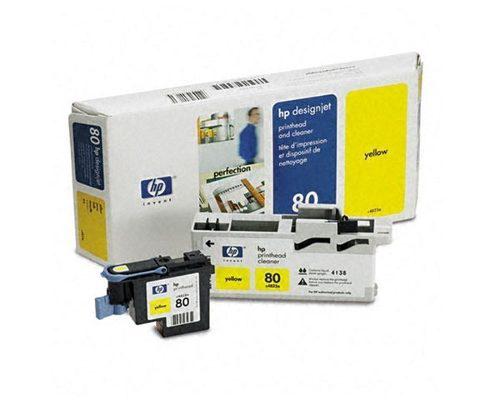 Cabezal De Impresion Con Limpiador Hp 80 Amarillo