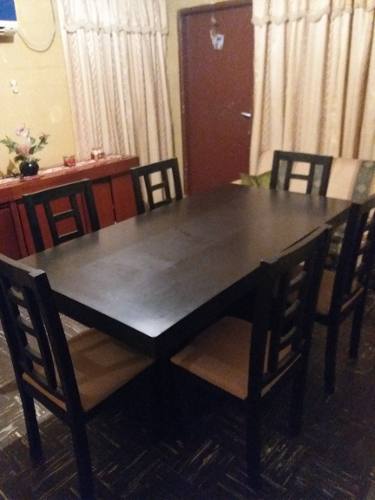 Comedor De 6 Puestos En Madera Negro