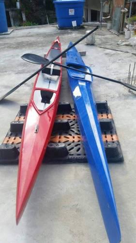 Kayak En Fibra De Vidrio Modelo Tiburon Combo