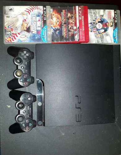 Playstation 3 Slim De 160gb + 2 Controles Y 3 Juego (remate)