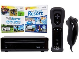 Consola Wii Negro 3 Juegos 2 Controles Nunchuk