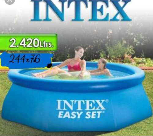 Piscina Intex Familiar Borde Inflable 244 De Ancho X 76