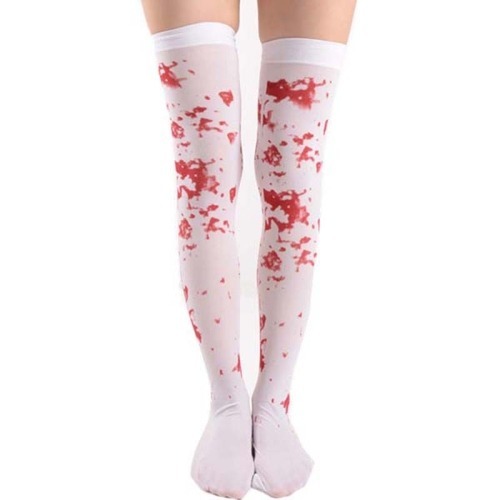 Blood Splattered Over The Knee Sock Para Halloween Co Dbtj