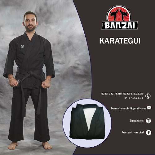 Karategui Banzai Negro - Pesado - Talla 7 Al 8