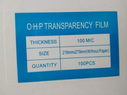 Acetato Para Fotocopiadora E Impresoras Laser De 100 Unids
