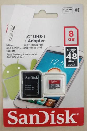 Memoria Micro Sd 8gb Clase 10 Sandisk Ultra