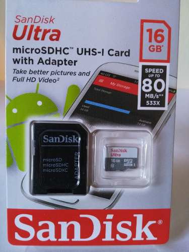 Micro Sd 16gb Sandisk Original Clasemb/s