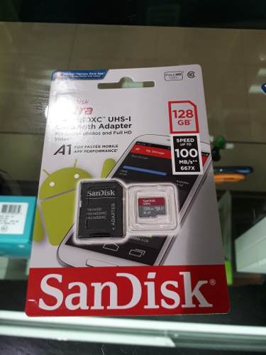 Tarjeta Microsd Sandisk 128gb Clase 10. Somos Tiena Fisica