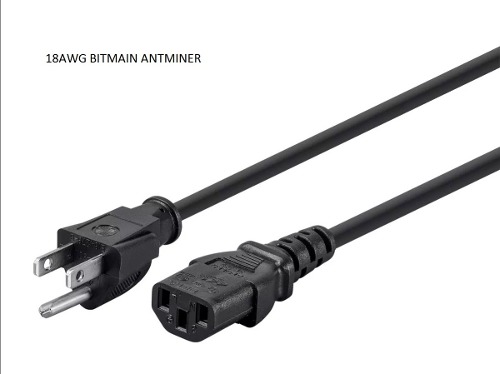 Cable De Poder Cpu S9 Bitmain 10a 300v De 1.8m 18awg