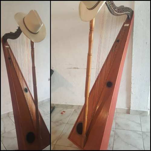 Arpa Criolla De 32 Cuerdas Con Sombrero