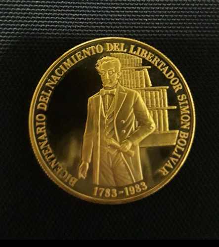 Moneda De Oro Del Bicentenario Del Nacimiento Del Libertador
