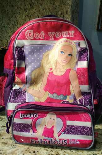 Morral Grande Con Cartuchera De Barbie