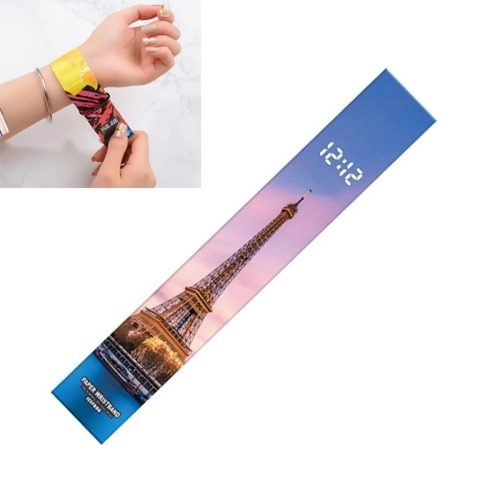 Reloj Pink Eiffel Tower Pattern Creative Fashion Water 0xtv