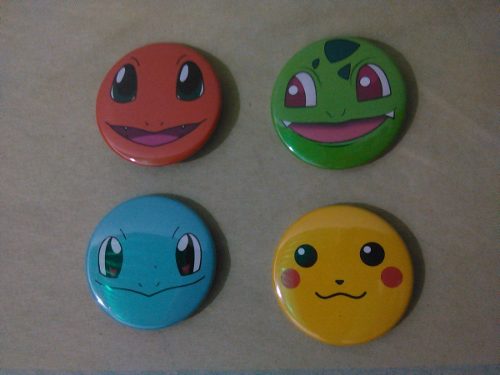 Set De Chapas De Los 4 Pokemones Básicos