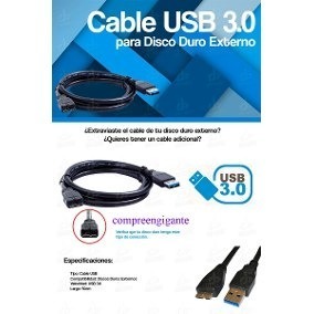 Cable Usb 3.0 Para Disco Duro Externo Y Tablet Nuevos