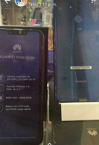 Huawei Mate 20 Lite. 4g Ram, 64g Interna. Nuevos